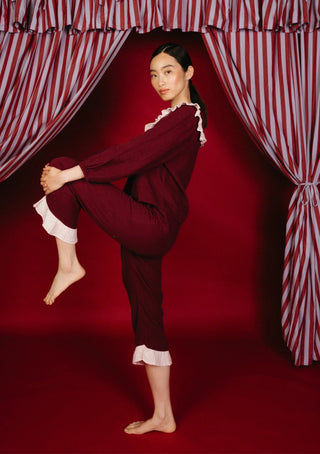 TBCo Cotton Ruffle Pyjamas Burgundy - MMJs Fashion