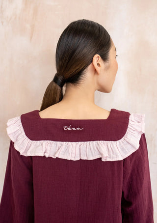 TBCo Cotton Ruffle Pyjamas Burgundy - MMJs Fashion