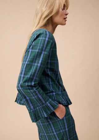 TBCo Cropped Cotton Tartan Pyjamas Green - MMJs Fashion