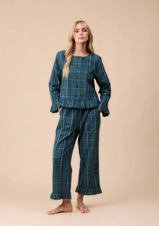 TBCo Cropped Cotton Tartan Pyjamas Green - MMJs Fashion