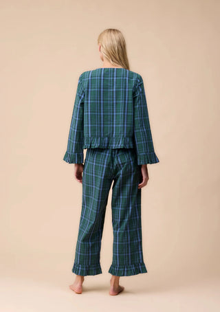 TBCo Cropped Cotton Tartan Pyjamas Green - MMJs Fashion