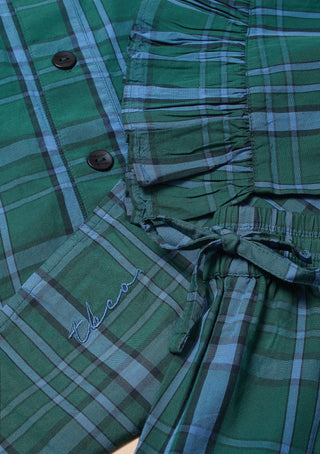 TBCo Cropped Cotton Tartan Pyjamas Green - MMJs Fashion