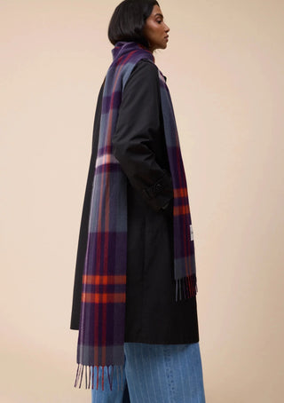 TBCo Lambswool Skinny Scarf Modern Tartan Blue - MMJs Fashion
