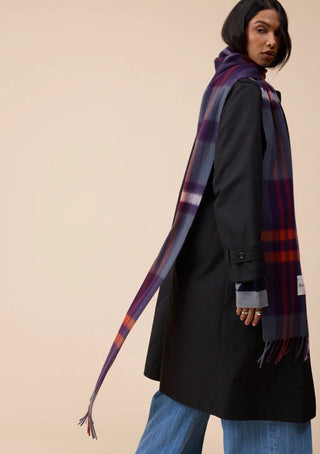 TBCo Lambswool Skinny Scarf Modern Tartan Blue - MMJs Fashion