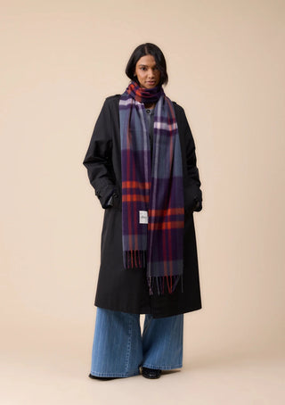 TBCo Lambswool Skinny Scarf Modern Tartan Blue - MMJs Fashion
