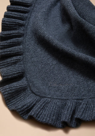 TBCo Large Merino Wool Triangle Scarf Grey Ruffle - MMJs Fashion