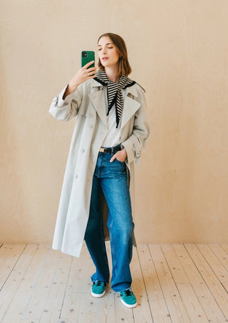 TBCo Merino Triangle Scarf in Black Stripe - MMJs Fashion