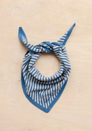 TBCo Merino Triangle Scarf in Blue Stripe - MMJs Fashion