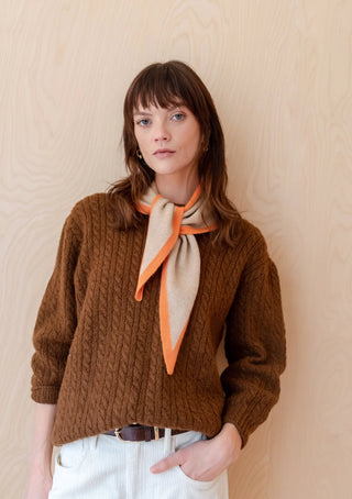 TBCo Merino Triangle Scarf in Camel & Apricot - MMJs Fashion
