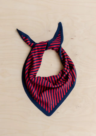 TBCo Merino Triangle Scarf in Navy & Red Stripe - MMJs Fashion