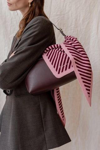 TBCo Merino Triangle Scarf in Pink Stripe - MMJs Fashion