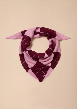 TBCo Merino Wool Triangle Scarf Pink Argyle - MMJs Fashion