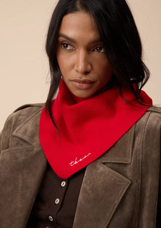 TBCo Merino Wool Triangle Scarf Red - MMJs Fashion