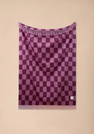 TBCo Recycled Wool Checkerboard Blanket Rose Fig - MMJs Fashion