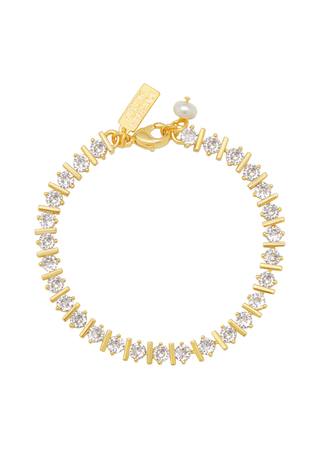 Talis Chains Straight Ridged Tennis Bracelet Gold