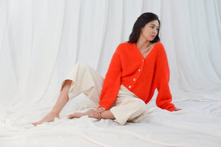 TWNS V-Neck Cardigan Fire Red Malia - MMJs Fashion