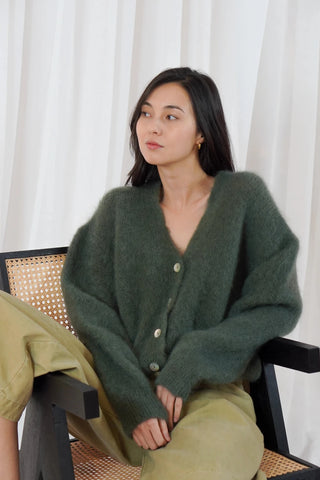 TWNS V-Neck Cardigan Military Green Malia - MMJs Fashion