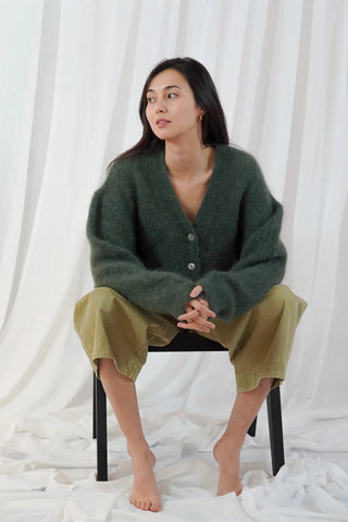 TWNS V-Neck Cardigan Military Green Malia - MMJs Fashion