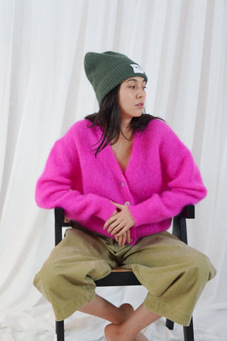 TWNS V-Neck Cardigan Neon Pink Malia - MMJs Fashion