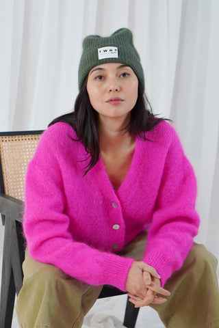 TWNS V-Neck Cardigan Neon Pink Malia - MMJs Fashion