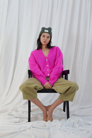 TWNS V-Neck Cardigan Neon Pink Malia - MMJs Fashion