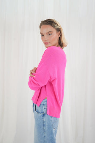 TWNS V-Neck Jumper Neon Pink Boulder - MMJs Fashion
