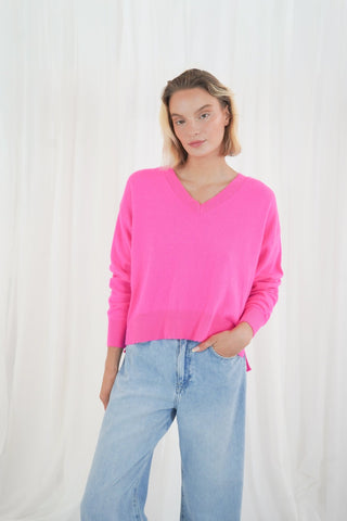 TWNS V-Neck Jumper Neon Pink Boulder - MMJs Fashion