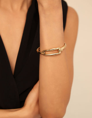 UNOde50 18K Gold - Plated Bangle Bracelet with Buckle - MMJs Fashion