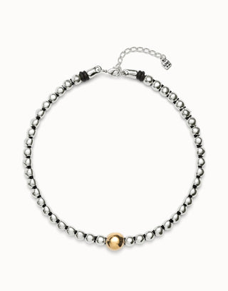 UNOde50 18k Gold - Plated Bead Pendant with Larger Central Bead - MMJs Fashion