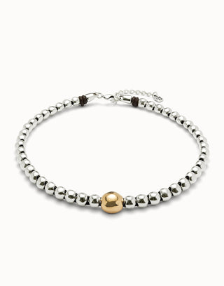 UNOde50 18k Gold - Plated Bead Pendant with Larger Central Bead - MMJs Fashion