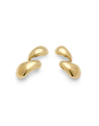 UNOde50 Chunky Double Teardrop Earrings Gold - MMJs Fashion