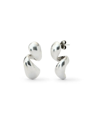 UNOde50 Chunky Double Teardrop Earrings Silver - MMJs Fashion