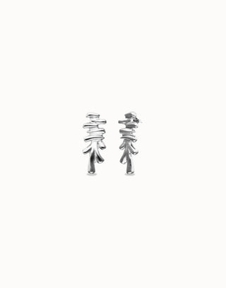 UNOde50 Elongated Irregular Shape Earrings Silver - MMJs Fashion