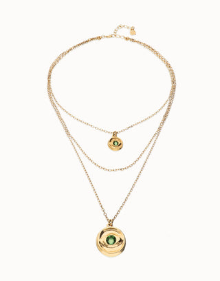 UNOde50 Gold Multi Strand Chain Necklace With Eye - MMJs Fashion