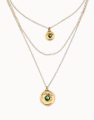 UNOde50 Gold Multi Strand Chain Necklace With Eye - MMJs Fashion