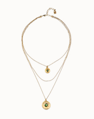 UNOde50 Gold Multi Strand Chain Necklace With Eye - MMJs Fashion