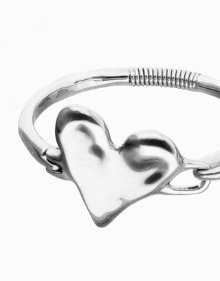 UNOde50 Heart Detail Bangle Bracelet Silver - MMJs Fashion