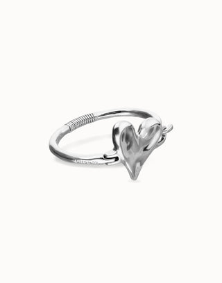 UNOde50 Heart Detail Bangle Bracelet Silver - MMJs Fashion