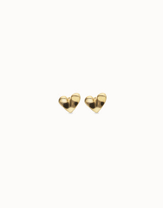 UNOde50 Heart Piercing Stud Earrings Gold - MMJs Fashion