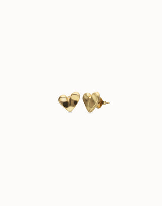 UNOde50 Heart Piercing Stud Earrings Gold - MMJs Fashion