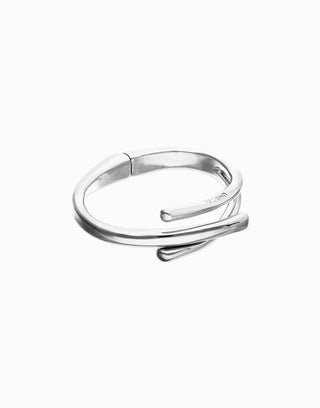 UNOde50 Intertwined Organic Shapes Bangle Bracelet Silver - MMJs Fashion