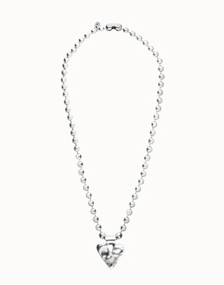 UNOde50 Long Necklace with Beads and Heart Detail Silver - MMJs Fashion
