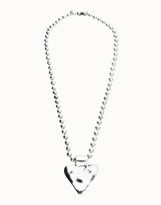 UNOde50 Long Necklace with Beads and Heart Detail Silver - MMJs Fashion