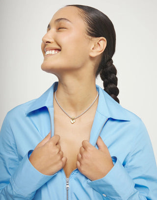 UNOde50 Short Chain Small Gold Heart Detail Necklace - MMJs Fashion