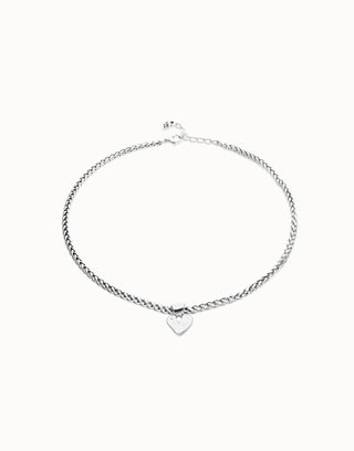 UNOde50 Short Chain Small Heart Detail Necklace Silver - MMJs Fashion