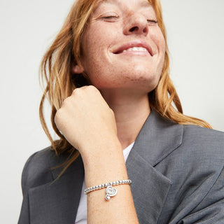 UNOde50 Silver Beaded Bracelet With Crystal Heart - MMJs Fashion