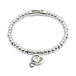 UNOde50 Silver Beaded Bracelet With Crystal Heart - MMJs Fashion