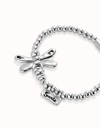 UNOde50 Silver Beaded Stretch Bracelet With Dragonfly - MMJs Fashion