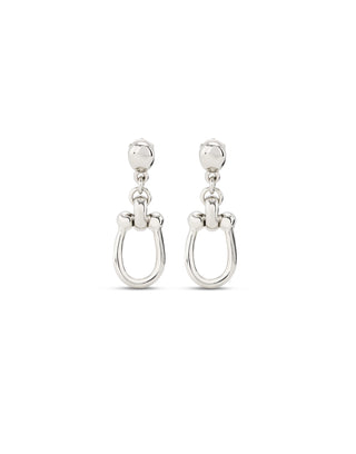 UNOde50 Silver - Plated Earrings with Medium Sized Link - MMJs Fashion