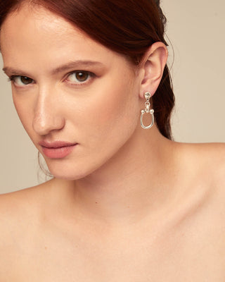 UNOde50 Silver - Plated Earrings with Medium Sized Link - MMJs Fashion